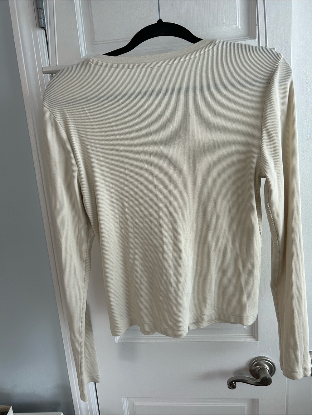 GAP Cream Ribbed Button-Front Cardigan - Picture 3 of 6